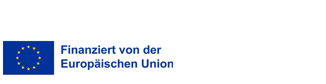 EU-Flagge mit Zusatz "Finanziert von der Europäischen Union"